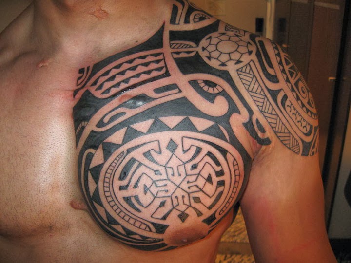 Tribal Chest Tattoo Design