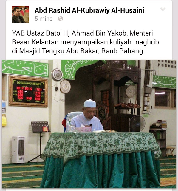 MB Kelantan Sedang Berkuliah Di Raub
