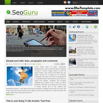 SEO Guru blog template. template image slider blog. magazine blogger template style. wordpress theme to blogger