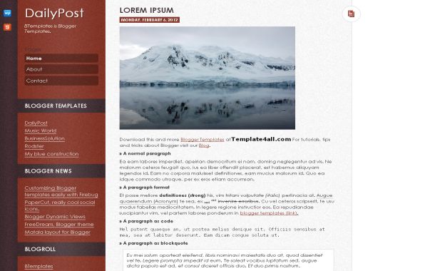 Brown Grunge News Jquery Free Blogger Template
