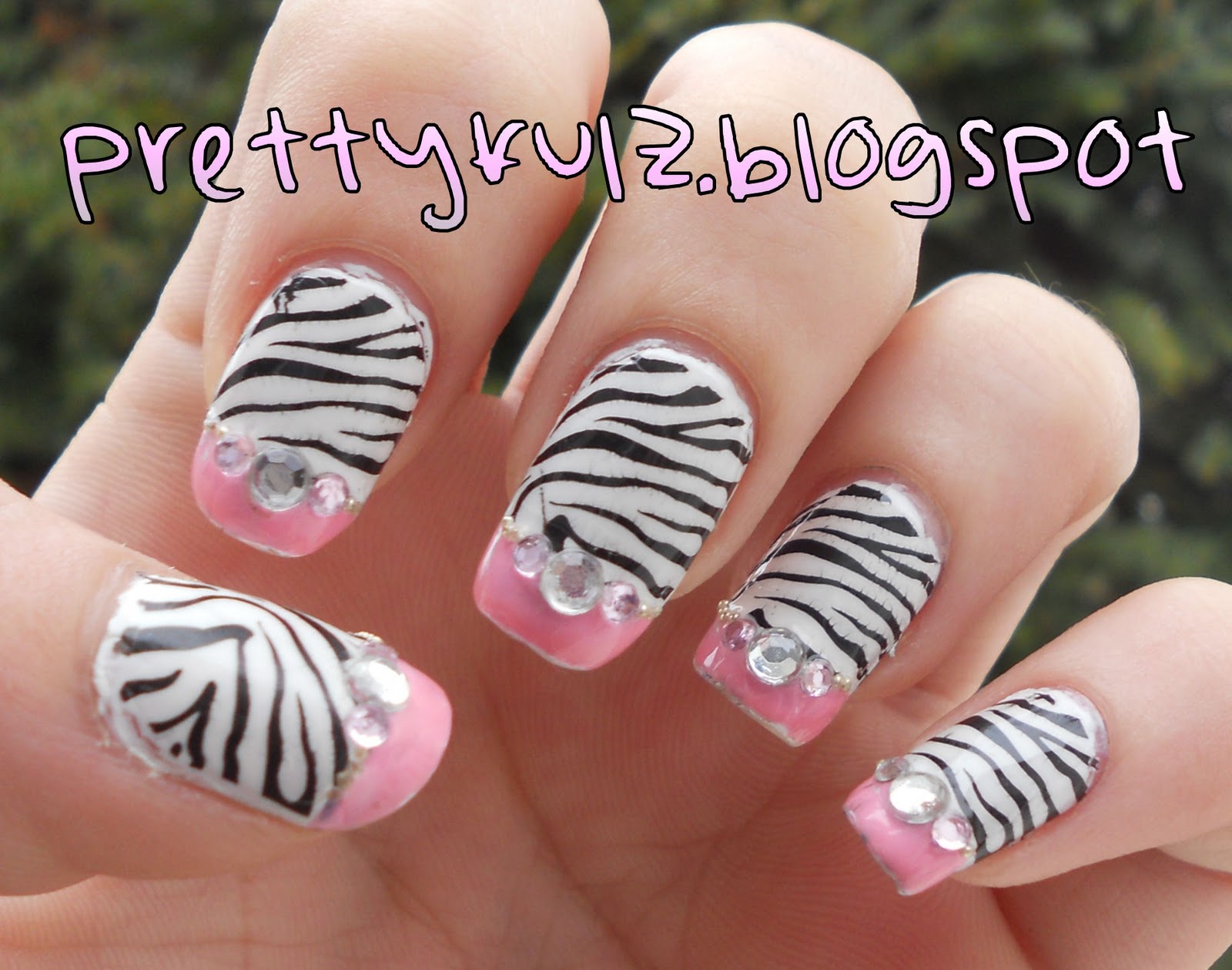 Pink Zebra Nail Designs