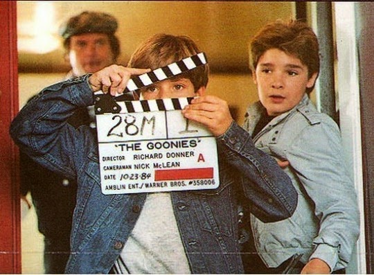 El rodaje de la película Los Goonies detrás de las cámaras