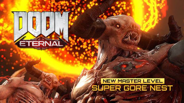 doom eternal update 4 live super gore nest master level mode 2020 first-person shooter game id software bethesda steam pc ps4 ps5 stadia xb1 xsx