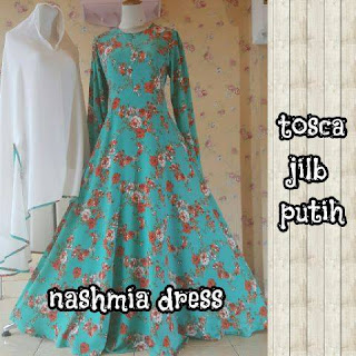 Nashmia dress Tosca  putih