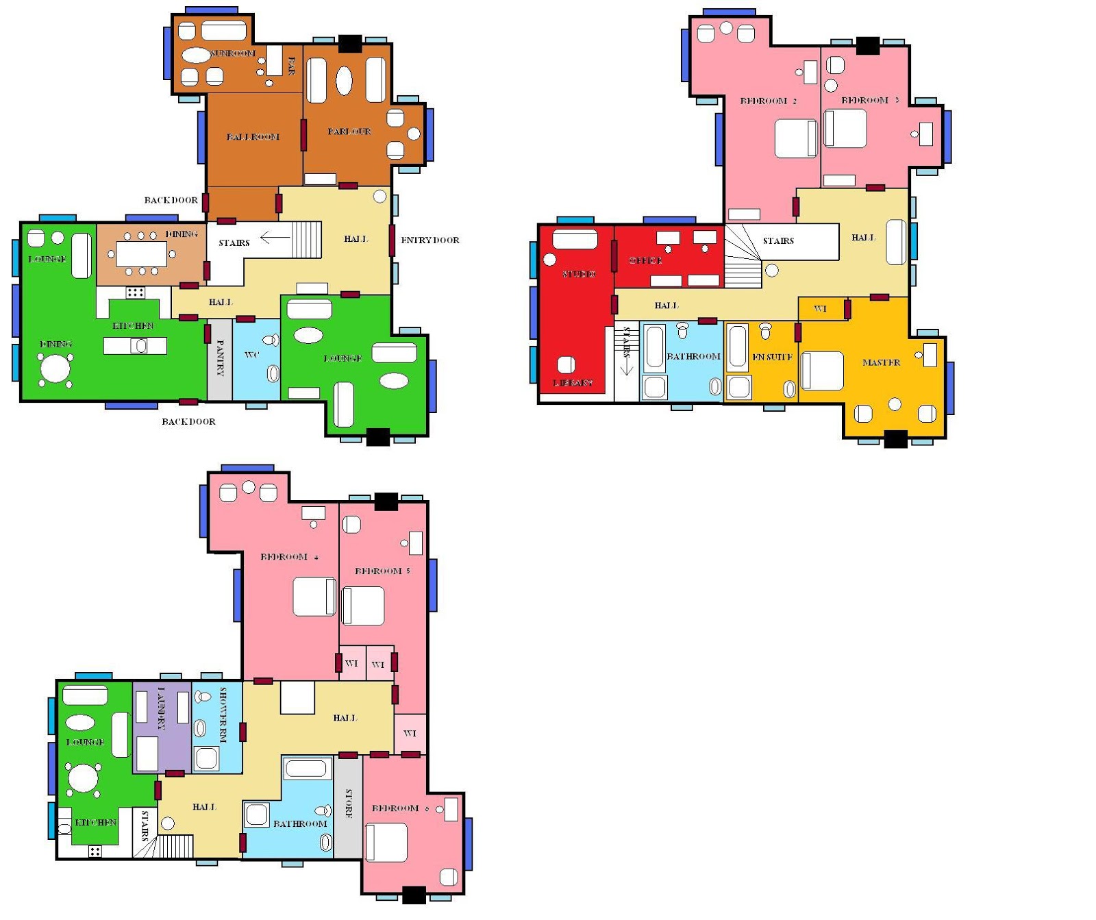 Paint Houses Victorian Mansion floorplans