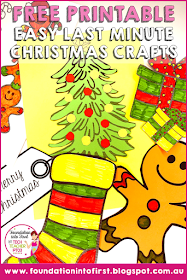 Free download. Easy last minute Christmas Crafts for kids. Free printable sheets and activities for young children. Perfect for teachers and early primary educators. 