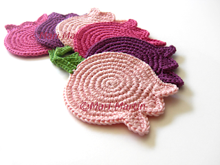 Crochet Coasters Spring Tulips