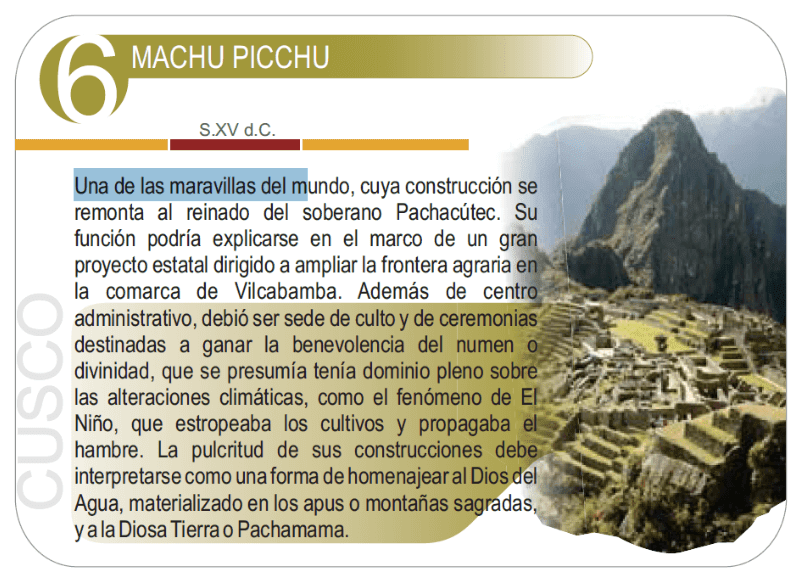 sticker machu picchu, riqueza y orgullo del peru