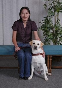 Uyanga Erdenebold and her Guide Dog Gladys