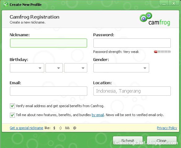 Registrasi ID Camfrog 6.3