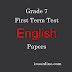 Grade-7-First term test-English Question Papers and Answer Sheets   