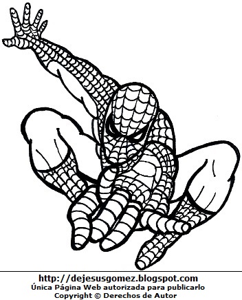 Imagen del Hombre araña (Spiderman) para colorear, pintar o imprimir. Dibujo del  Hombre araña Spiderman de Jesus Gómez