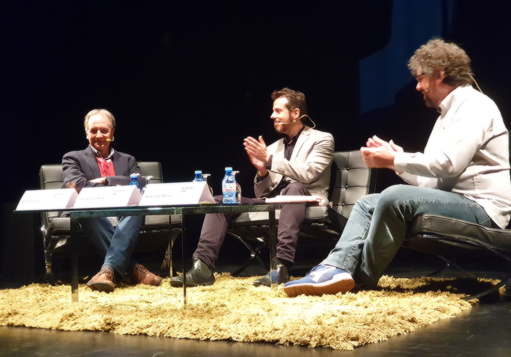 Antonio Soler, Vicente Luis Mora y Sergio del Molino en el Festival Eñe de Málaga