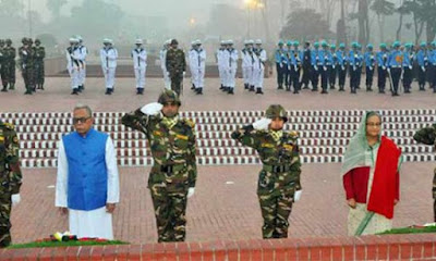 জাতীয় স্মৃতিসৌধে রাষ্ট্রপতি ও প্রধানমন্ত্রীর শ্রদ্ধা