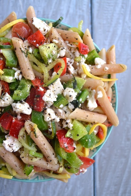 Spiralized Greek Pasta Salad