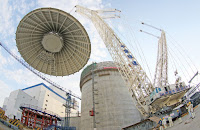 False Start: Installation of the containment dome at China’s Haiyang nuclear plant in August 2015 was the end of the beginning of this AP1000 facility’s problems. (Photo Credit: Imaginechina/AP) Click to Enlarge.