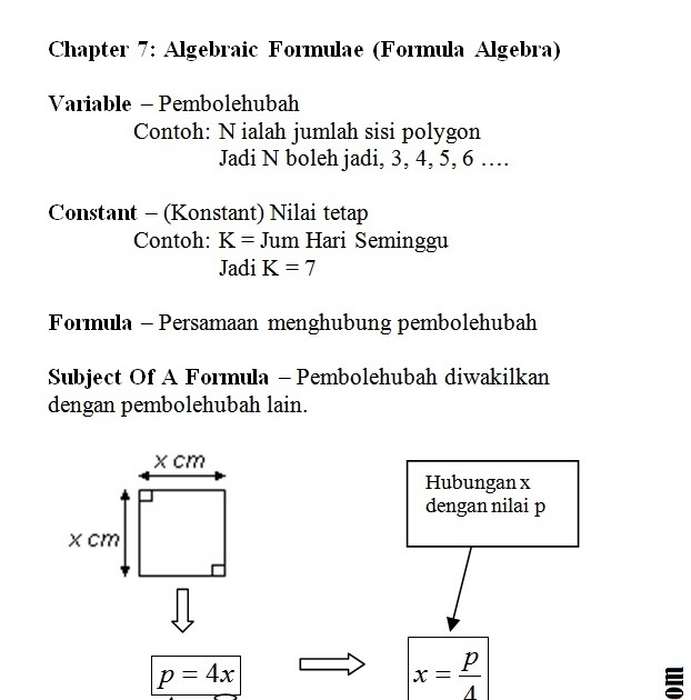 Soalan Matematik Tingkatan 2 Rumus Algebra - Viral Blog f