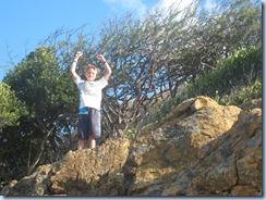 Noah climbing on Prickly Pear