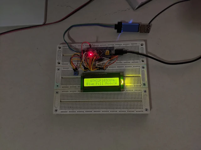 STM32F103C8T6 Blue Pill And Character LCD Interfacing In 8-Bit Mode Example