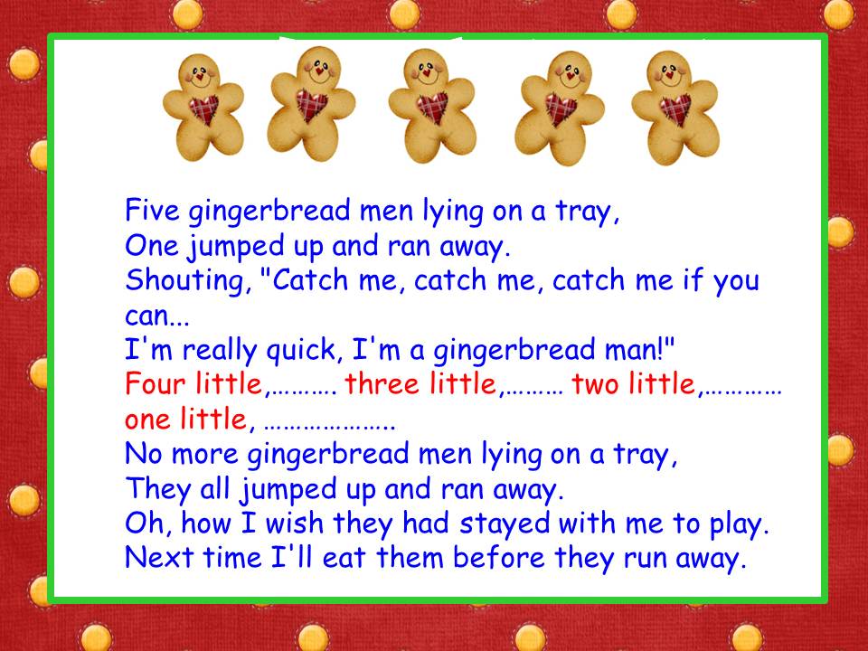 Classroom Freebies: Five Little Gingerbread Men song
