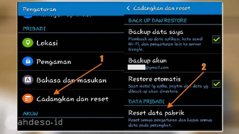 Cara Hard Reset HP Advan