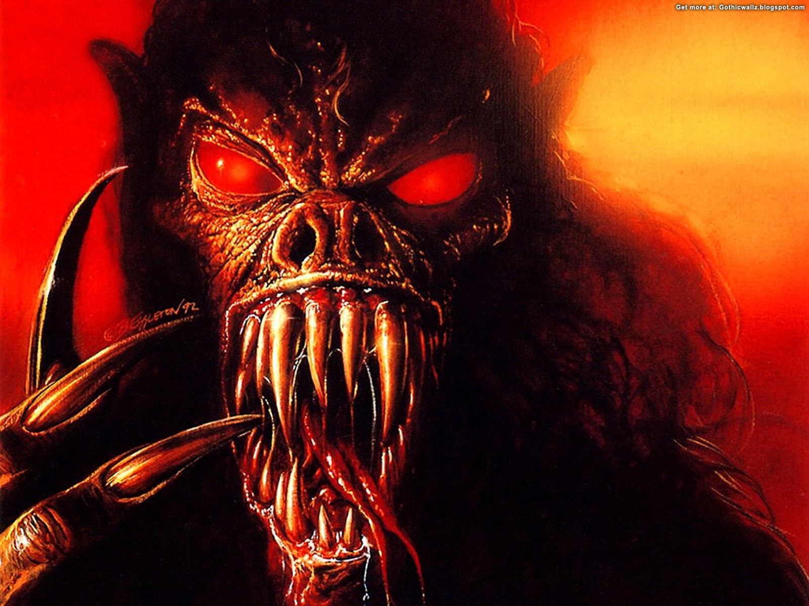 Red Scary Monsters Wallpaper