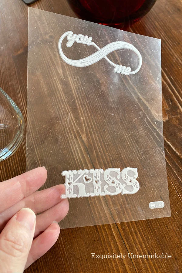 Kiss and Infinity Sticker For Wine Glass