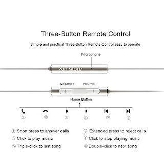 Earbuds,XinStore In-Ear Headphones Compatible Android Smartphones MP3 Plays Built-in microphone Stereo Bass Volume control