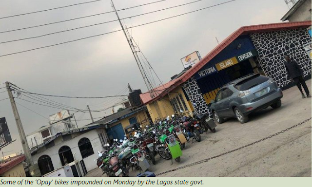 Lagos State Govt Impounds Trucks Of ‘Opay’ Motorcycles 