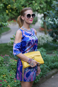 satin mini dress, Rebecca Minkoff yellow bag, paisley dress, Fashion and Cookies, fashion blogger