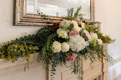 fire place mantle flowers