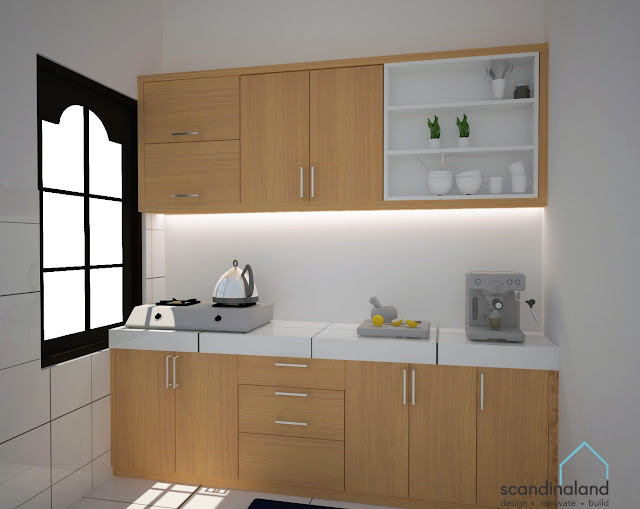 Desain 3D Kitchen Set minimalis untuk klien di Yogyakarta