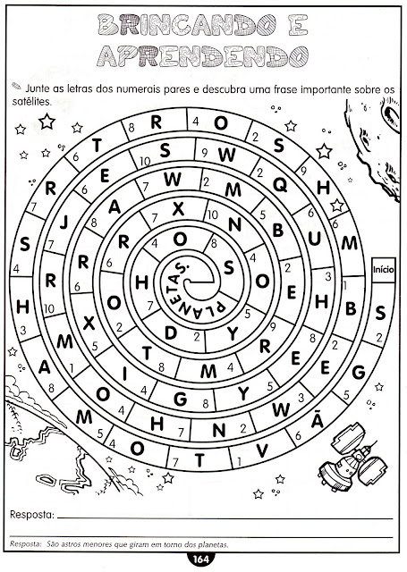 Atividades para imprimir sobre o universo