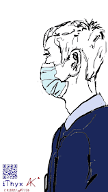 Старшеклассник в синем костюме с маской на лице. Рисунок сделал художник Андрей Бондаренко @iThyx_AK