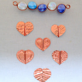 Free tutorials to make a garden wind chime and sun catchers using beads, glass gems and embossed foil hearts