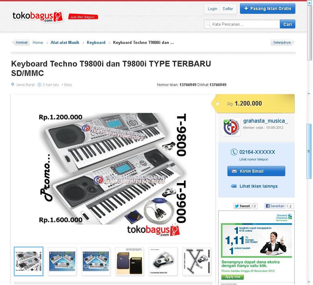 keyboard techno t9800i