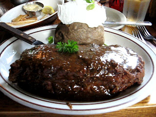 Pepper steak with burgundy sauce already applied - from a previous visit