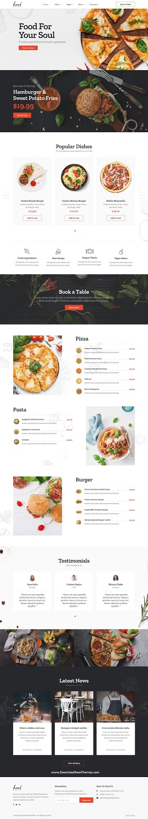 Best Restaurant & Bistro Website Template