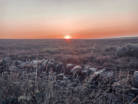 Derbyshire life - A little Sunday snapshot of the sun setting over Beeley Moor in the Peak District. 