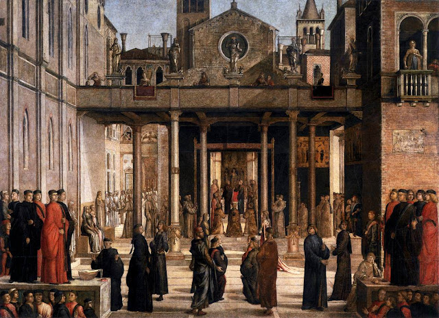 Lazzaro Bastiani, Offerta della reliquia della Croce alla Scuola Grande di San Giovanni Evangelista (περίπου 1496)