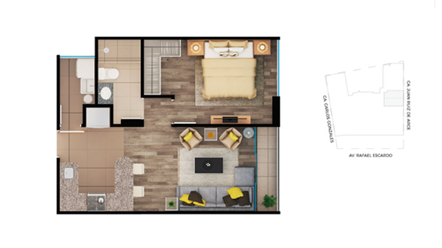 PLANOS DEPARTAMENTOS DE 41M2