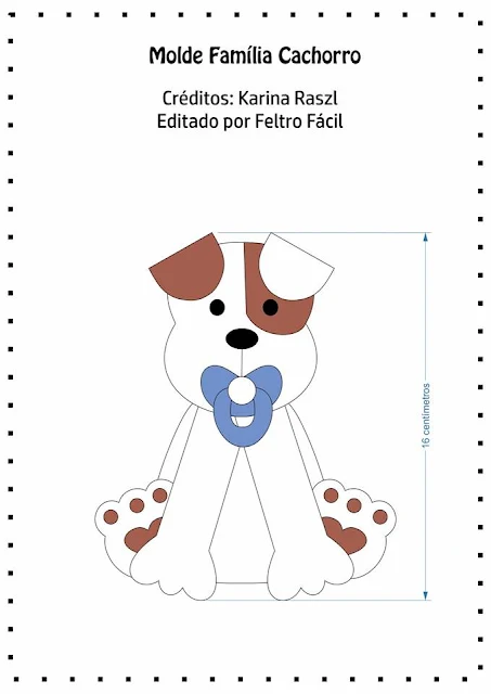 alt="molde de cachorrinho em feltro"