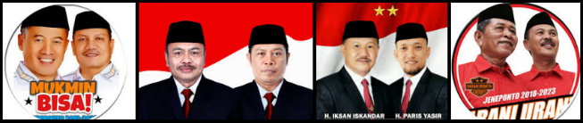 Empat pasang calon Bupati dan wakil Bupati Kabupaten Jeneponto 2018