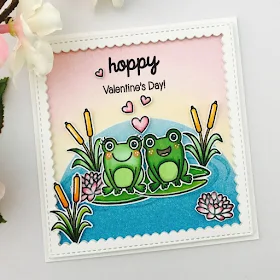 Sunny Studio Stamps: Froggy Friends Hoppy Valentine's Day card by Amy Yang.