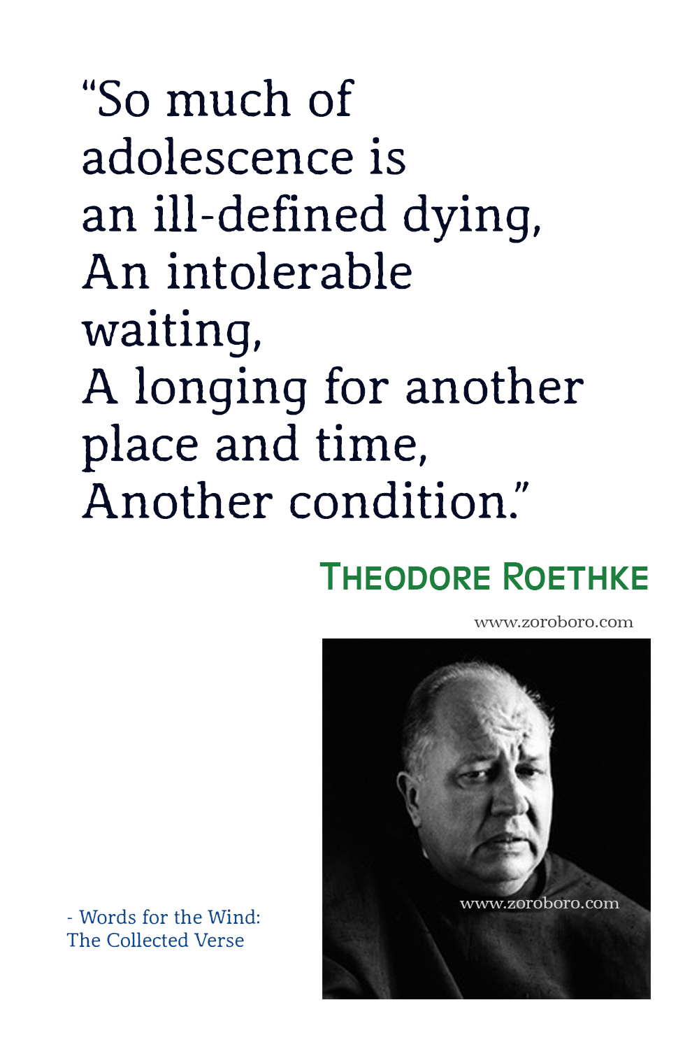 Theodore Roethke Quotes, Theodore Roethke Poems, Poetry, Theodore Roethke Books Quotes, Theodore Roethke, The Collected Poems, Dream, Love, Life.