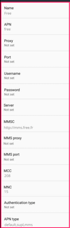 Free France APN Settings