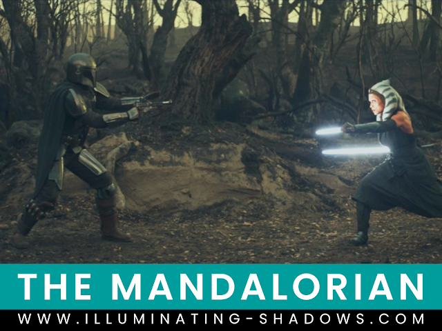 The Mandalorian - Season 2 - Chapter 13 - Picture of the Mandalorian Din Djarin fighting with Jedi Ashoka Tano