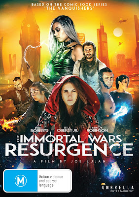 DVD cover for Umbrella Entertainment's THE IMMORTAL WARS: RESURGENCE.