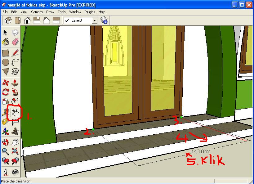  Cara Memberikan Parameter Dimensi Pada Program Sketch Up