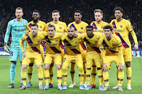 F. C. BARCELONA. Temporada 2019-20. Neto, Umtiti, Lenglet, Junior Firpo, Ivan Rakitić y Todibo. Carles Pérez, Griezmann, Arturo Vidal, Wague y Aleñá. F. C. INTERNAZIONALE MILANO 1 🆚 F. C. BARCELONA 2. Martes10/12/2019, 21:00 horas. Liga de Campeones de la UEFA, fase de grupos, Grupo D, jornada 6. Milán, Italia, estadio de San Siro: 71.800 espectadores. GOLES: ⚽0-1: 23’, Carles Pérez. ⚽1-1: 44’, Romelu Lukaku. ⚽1-2: 88’, Ansu Fati.